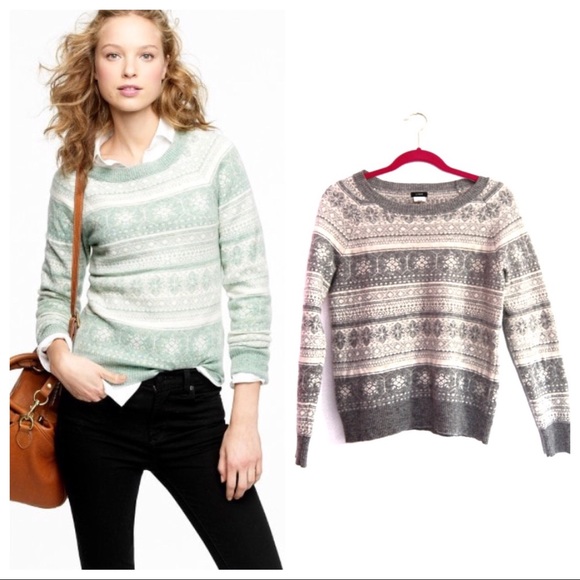J. Crew Sweaters - J Crew Dream Fair Isle Cashmere Crewneck Sweater
